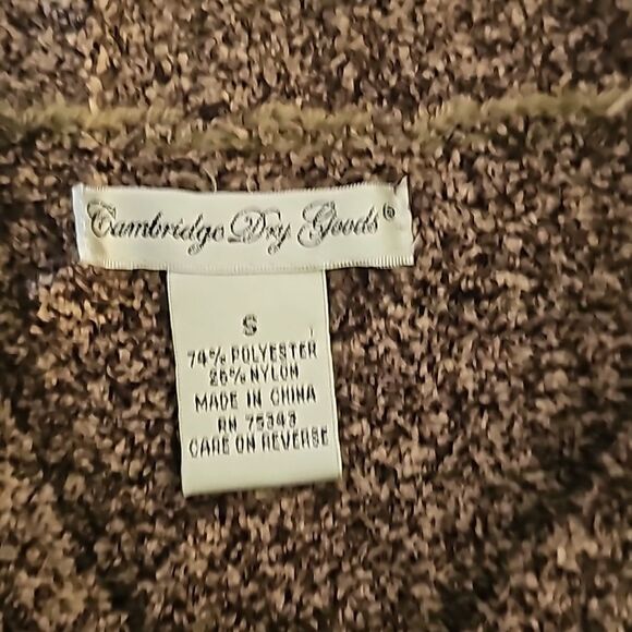 Cambridge Dry Goods L Women Sweater Brown Mottled Brown Cream Polyester Nylon sm - Picture 6 of 7